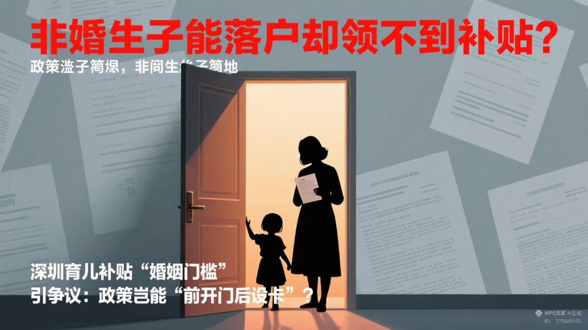 非婚生子能落户却领不到补贴？深圳育儿补贴“婚姻门槛”引争议